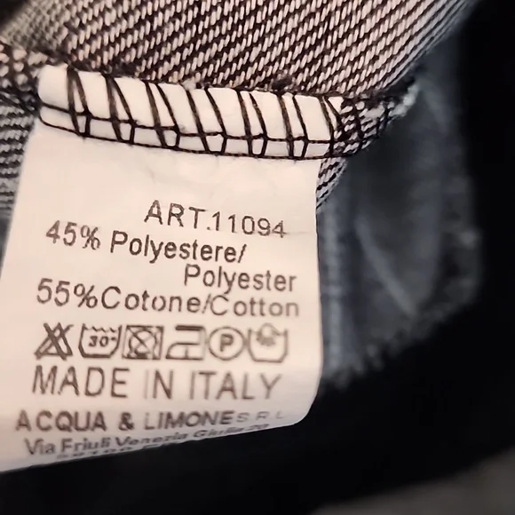 Acqua Limone Striped Black and Gray Women's Pants Made In Italy - Picture 10 of 10